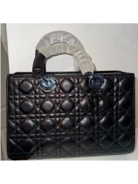 Black Quilted Leather Lady Fashion Tote